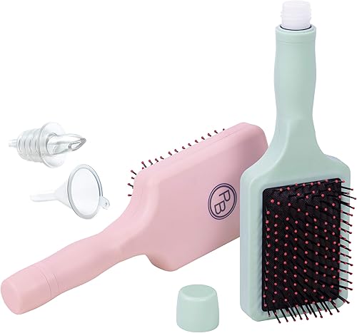 GoPong Party Brush Flask - Paquete de 2 frascos de viaje con alcohol oculto (16 onzas en total), recipientes secretos de licor para playas, cruceros