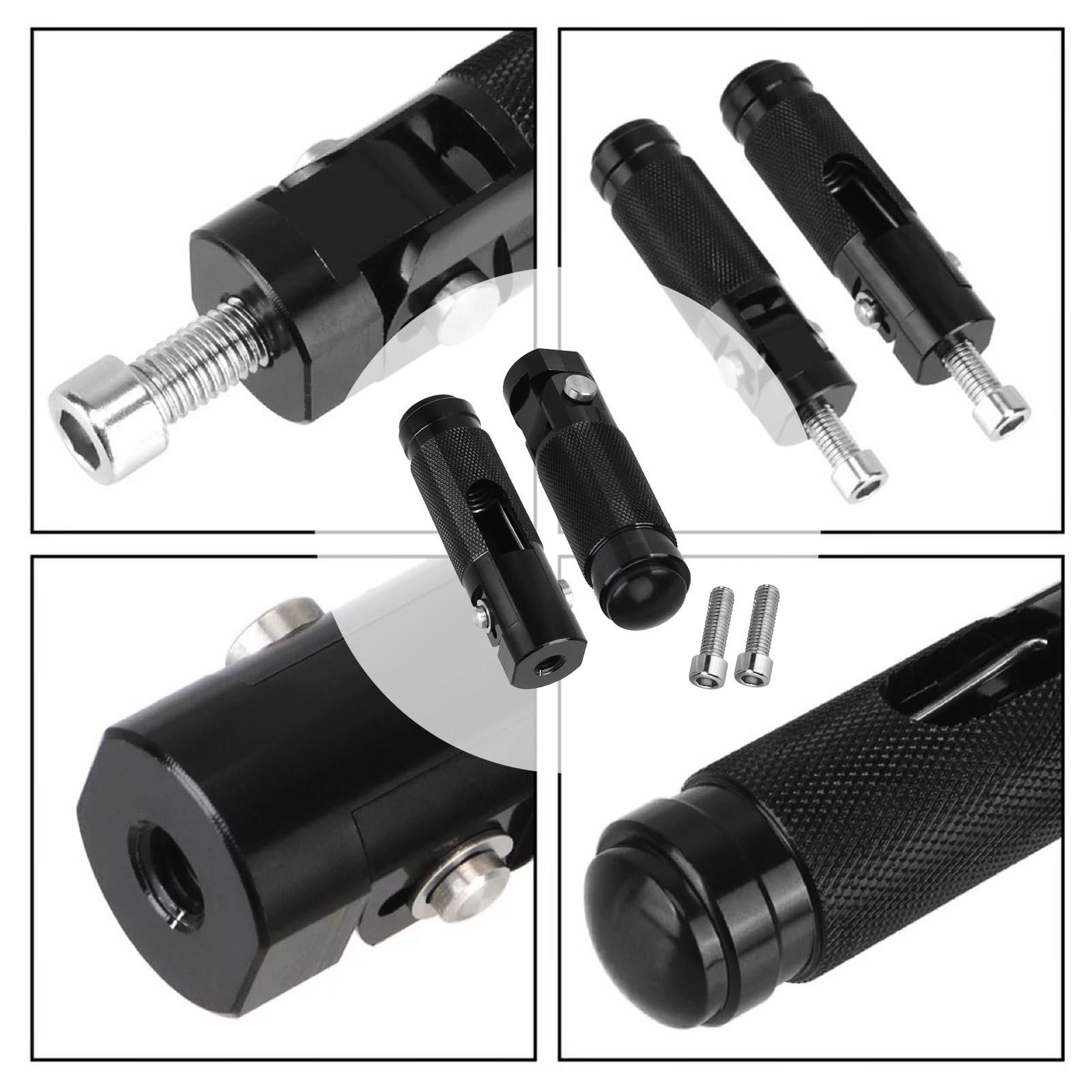 2 Pezzi Pedane Moto per Aprilia Scarabeo 50 2004-2022, 8mm Regolabili CNC Alluminio Pedane Pieghevoli e Antiscivolo Poggiapiedi Moto Anteriori e Posteriori