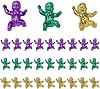 Wudaizhi 30 Pcs King Cake Babies, Mardi Gras Babies for King Cake Bulk, Metallic Purple Green Gold Tiny Plastic Baby for Mardi Gras Baby Shower Decorations Ice Cube Game Party