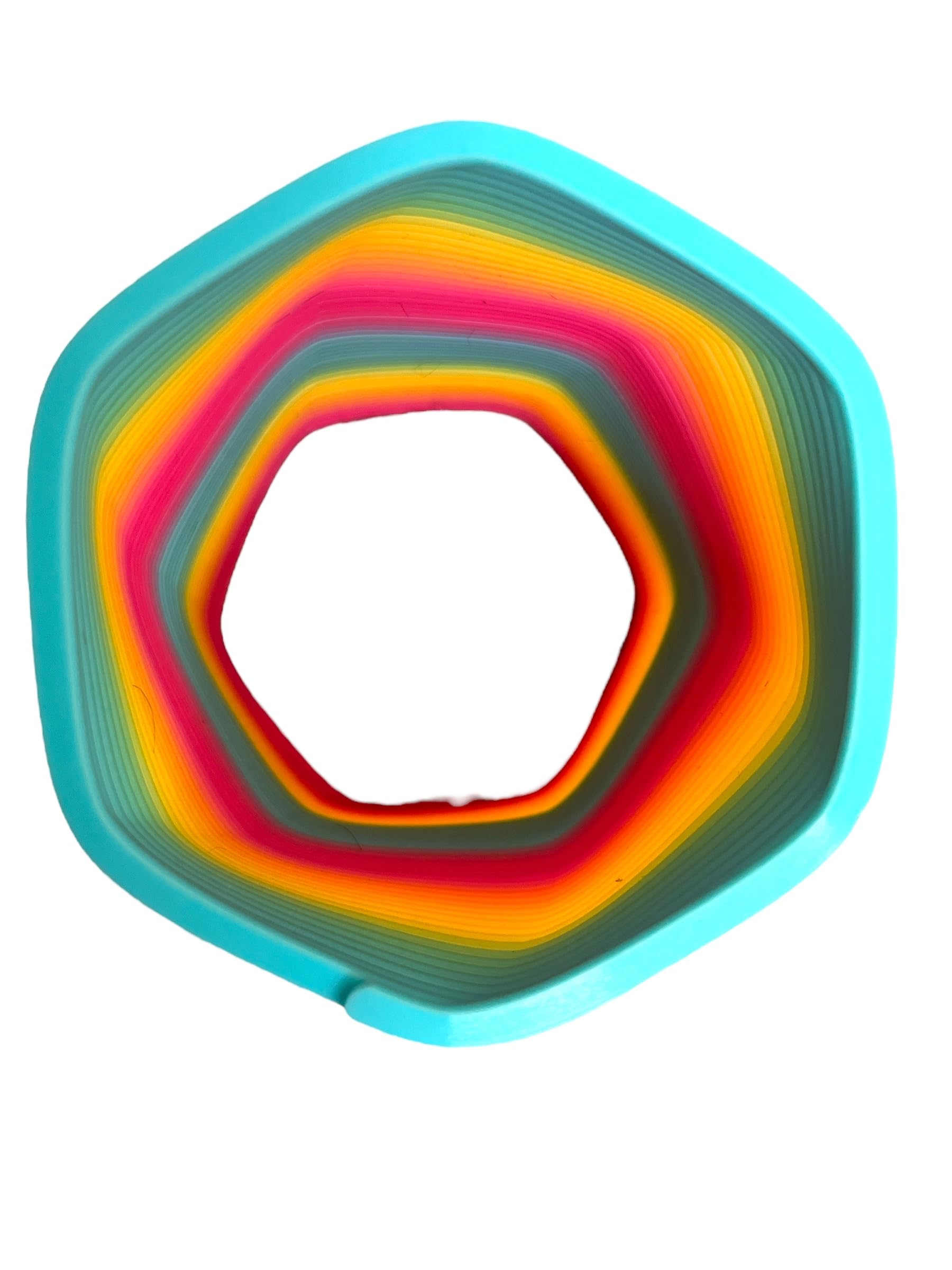BLUECHOLON Mega Spiral Rainbow Classic XXL, Plastic Toy, 13x11cm, 15x8cm, Wavy, Pentagonal and Circular Shape (Hexa 13X11 XXL) - Image 4