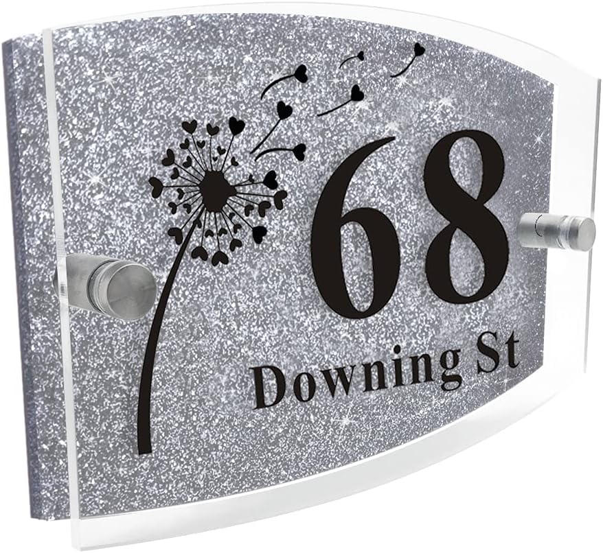 House Sign Plaque Door Number Personalised Door Gate Sign Door Plaque Address Numbers Plaques House Number Plaques Door Name Signs Plaques Plaques House (30x20cm Rectangle Design 1)