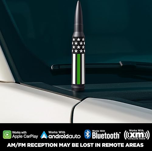 Miniatura 4 de EcoAuto Antena de repuesto para automóvil fabricada con aluminio de grado militar, diseño antiastillado y antirrobo (bandera estadounidense militar)