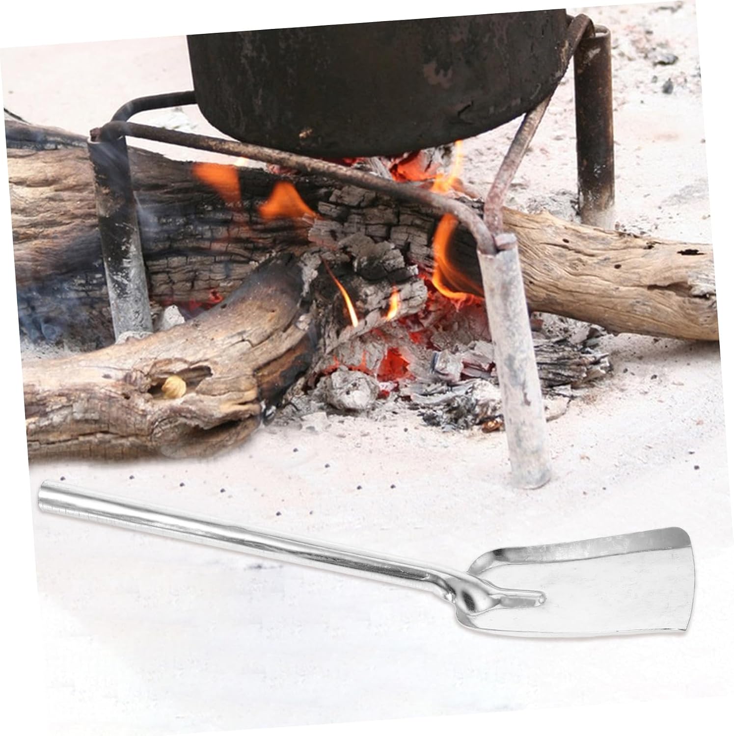 Iron Ash Shovel with Long Handle for Fireplace and Stove