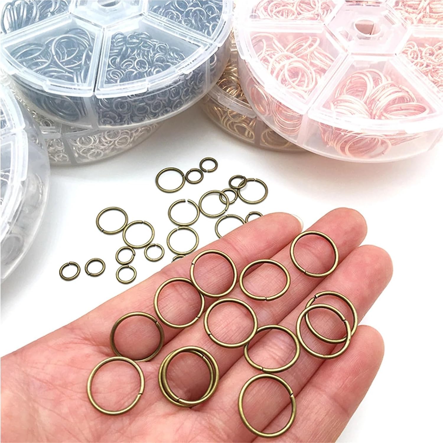 Jump Rings for Jewelry Making 7070pcs Iron Jump Rings&Open Set (Boxed), DIY Jewelry Finding(Mix)