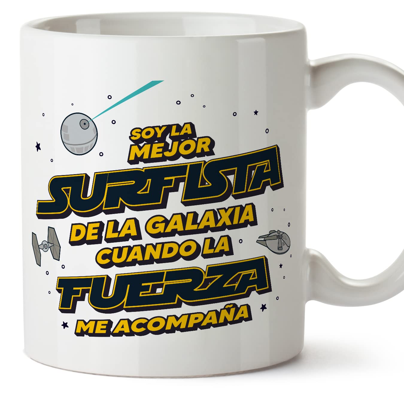 MUGFFINS Tazas para JEFE hombre - En Español - Mejor de la Galaxia Cuando Fuerza me Acompaña - 11 oz / 330 ml - Regalo original y divertido — view 540