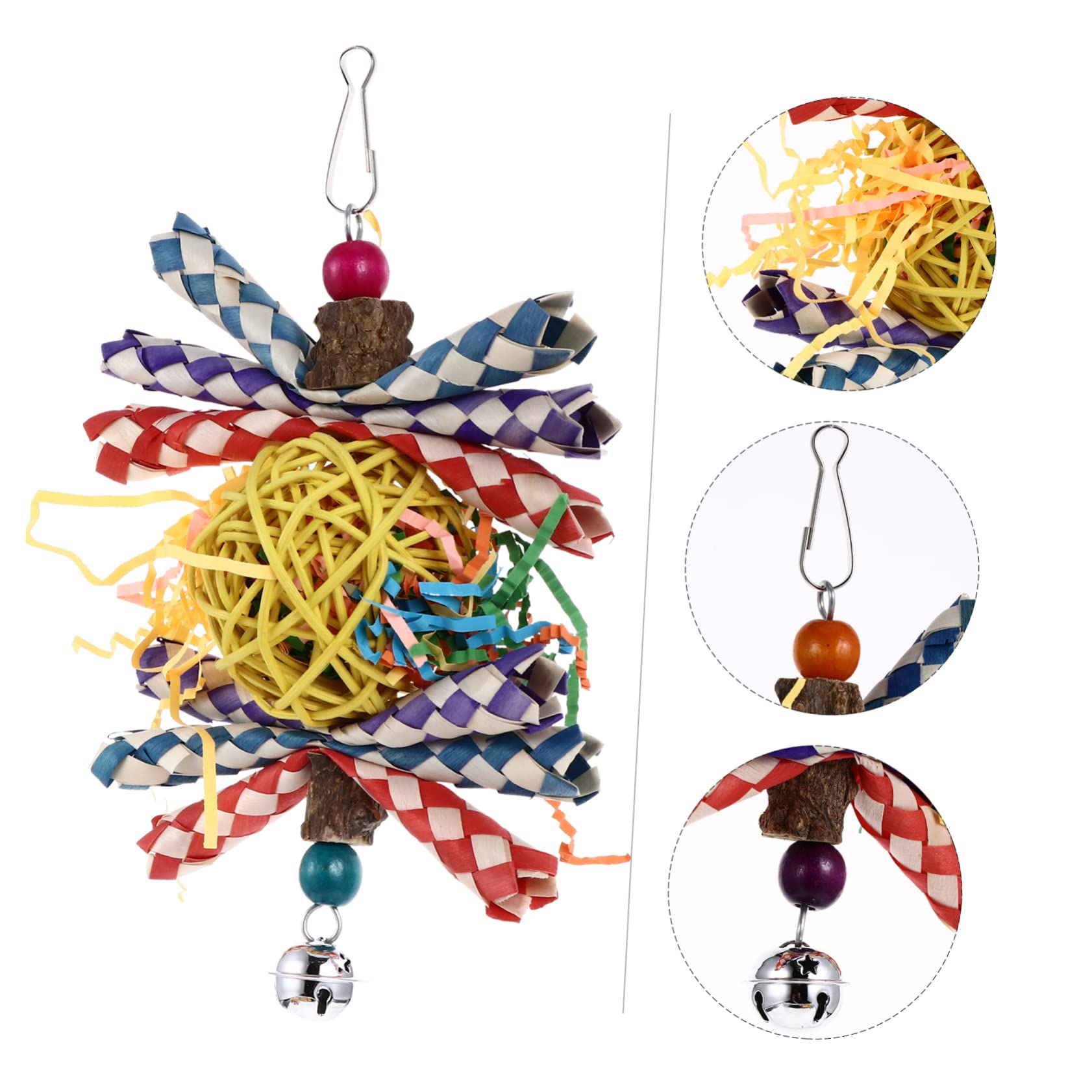 POPETPOP Ensemble De 3 Jouets À Mâcher pour Perroquets Perruches Grises du Gabon Petits Et Moyens Perroquets Jouets À Mâcher pour Oiseaux Robustes Et Colorés