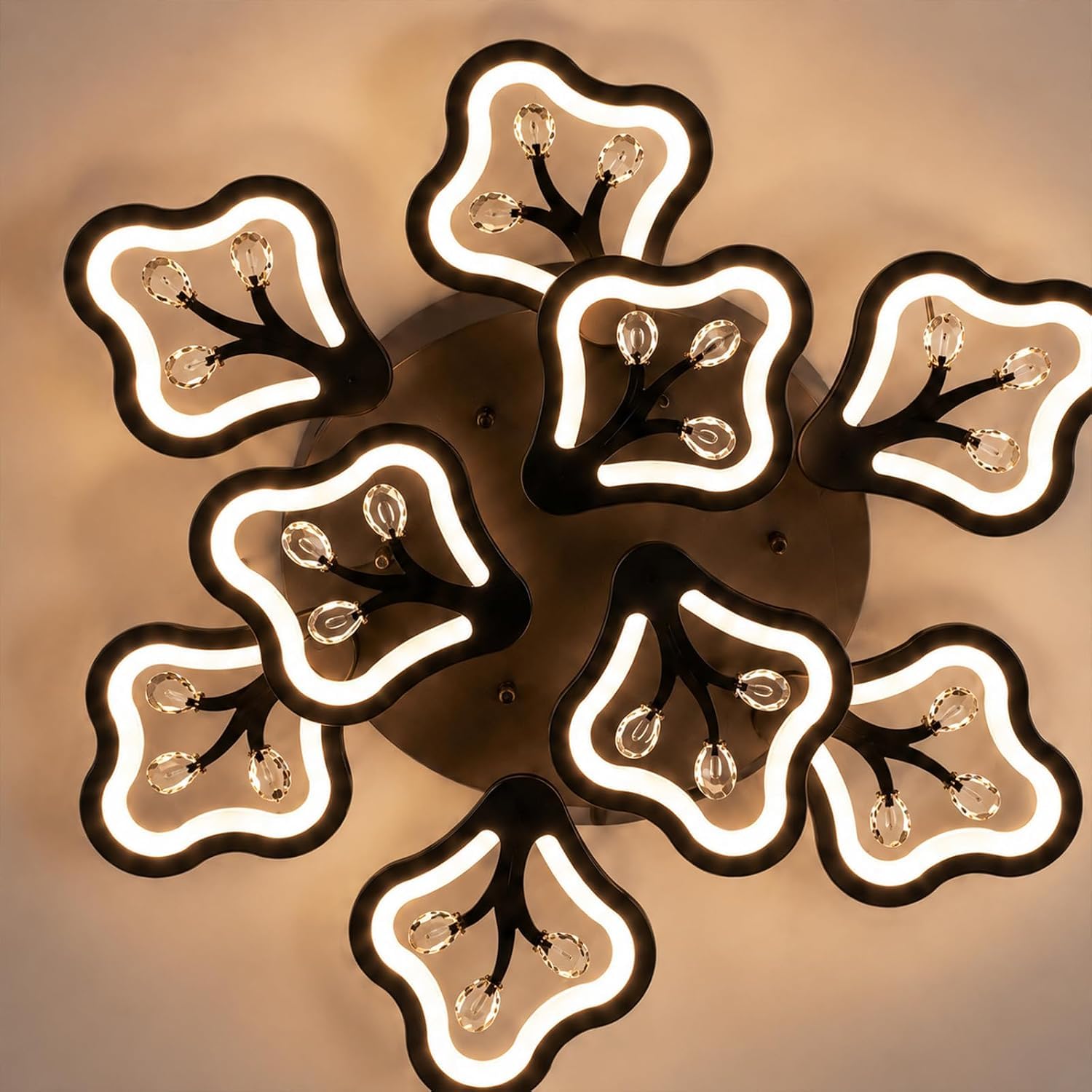 Flora Smart LED Crystal Ceiling Light | Coffee Finish | Built-in Bluetooth Speaker | Remote Control | 3-in-1 Color Changing (Warm White, Natural White & Cool White) | Dimmable-image-18
