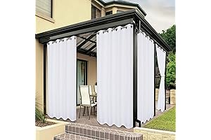 BONZER Outdoor White Curtains for Patio Privacy