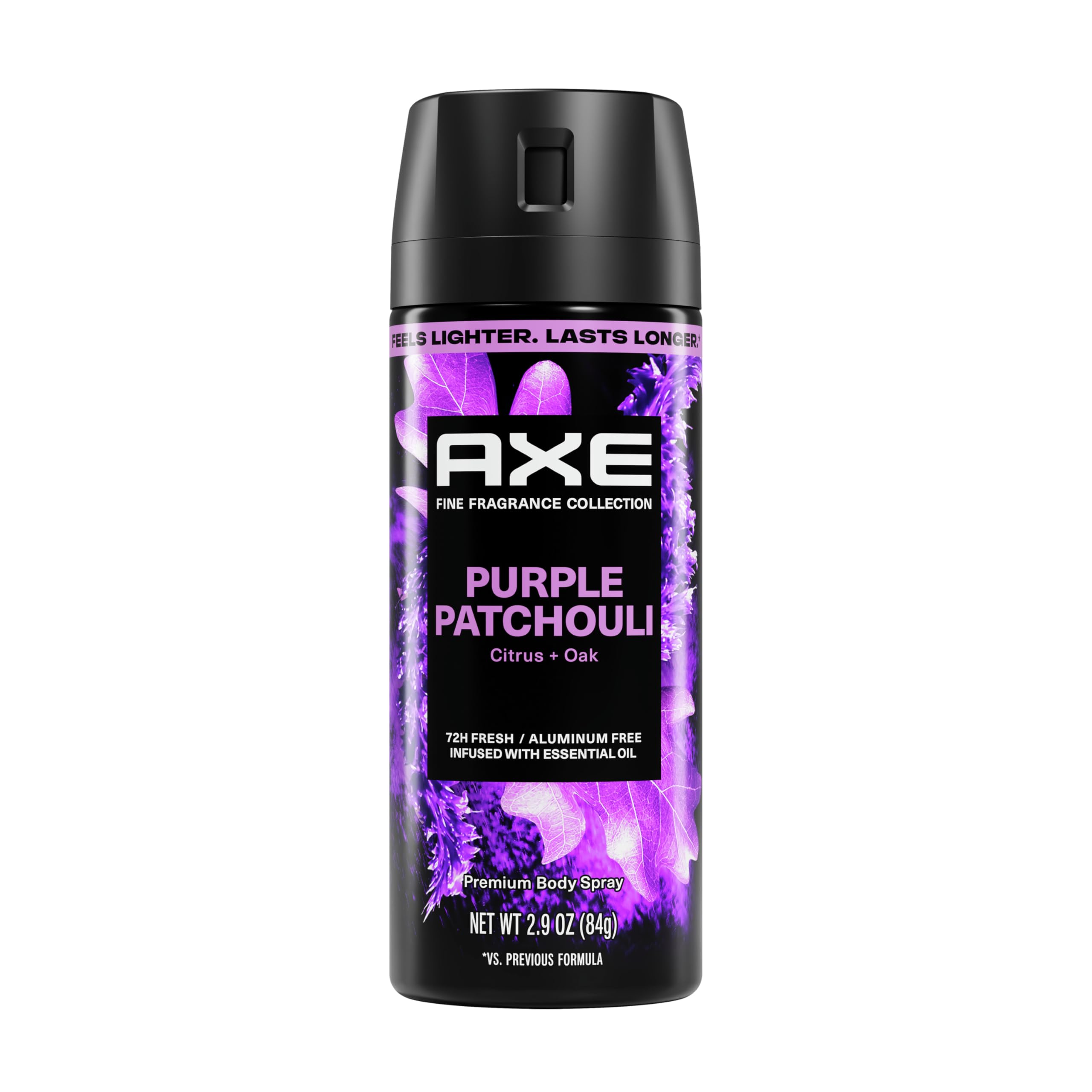 AXE Fine Fragrance Collection Body Spray Purple Patchouli 72 Hour Freshness Aluminum Free 2.9 oz
