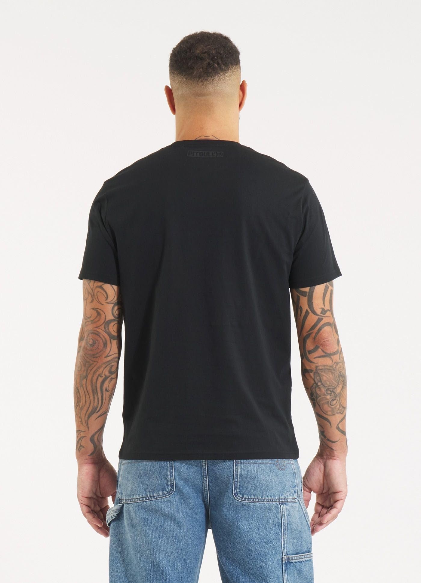 PITBULL Herren T-Shirt Baumwollshirt Klassischer Regularer Schnitt Männer Tshirt Baumwolle Hilltop Schwarz
