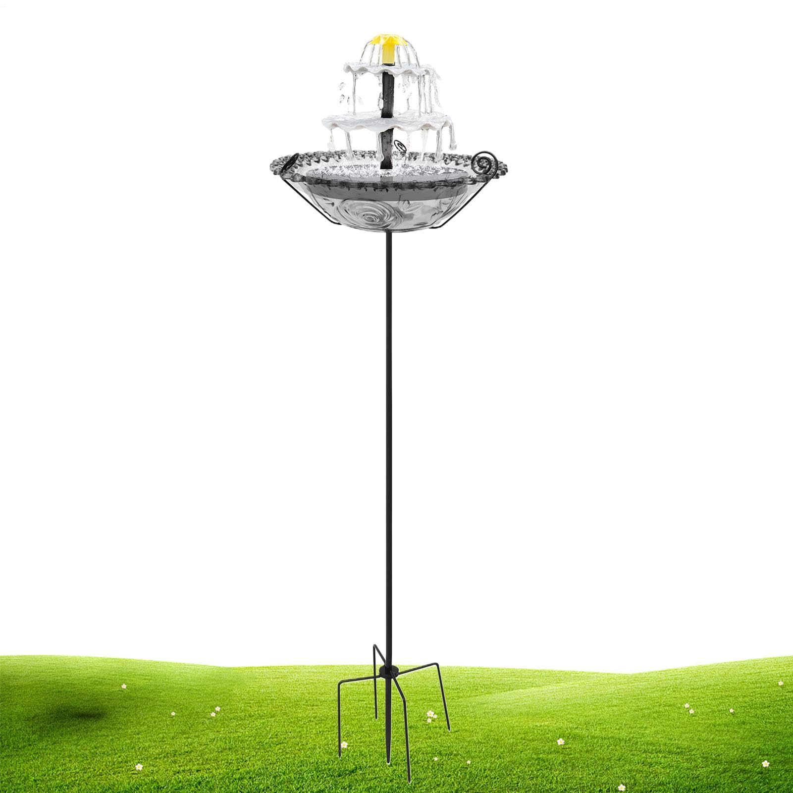 Fontana per Uccelli ad Energia Solare Alimentatore | Contenitore per Cibo per Passeri per proprietari di case amanti della natura giardino posteriore cortile terrazza balcone