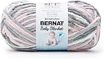 Bernat Baby Blanket 300g Baby Blue- Green Yarn - 1 Pack of 300g/10.5oz - Polyester - 11 Super Bulky - Knitting/Crochet
