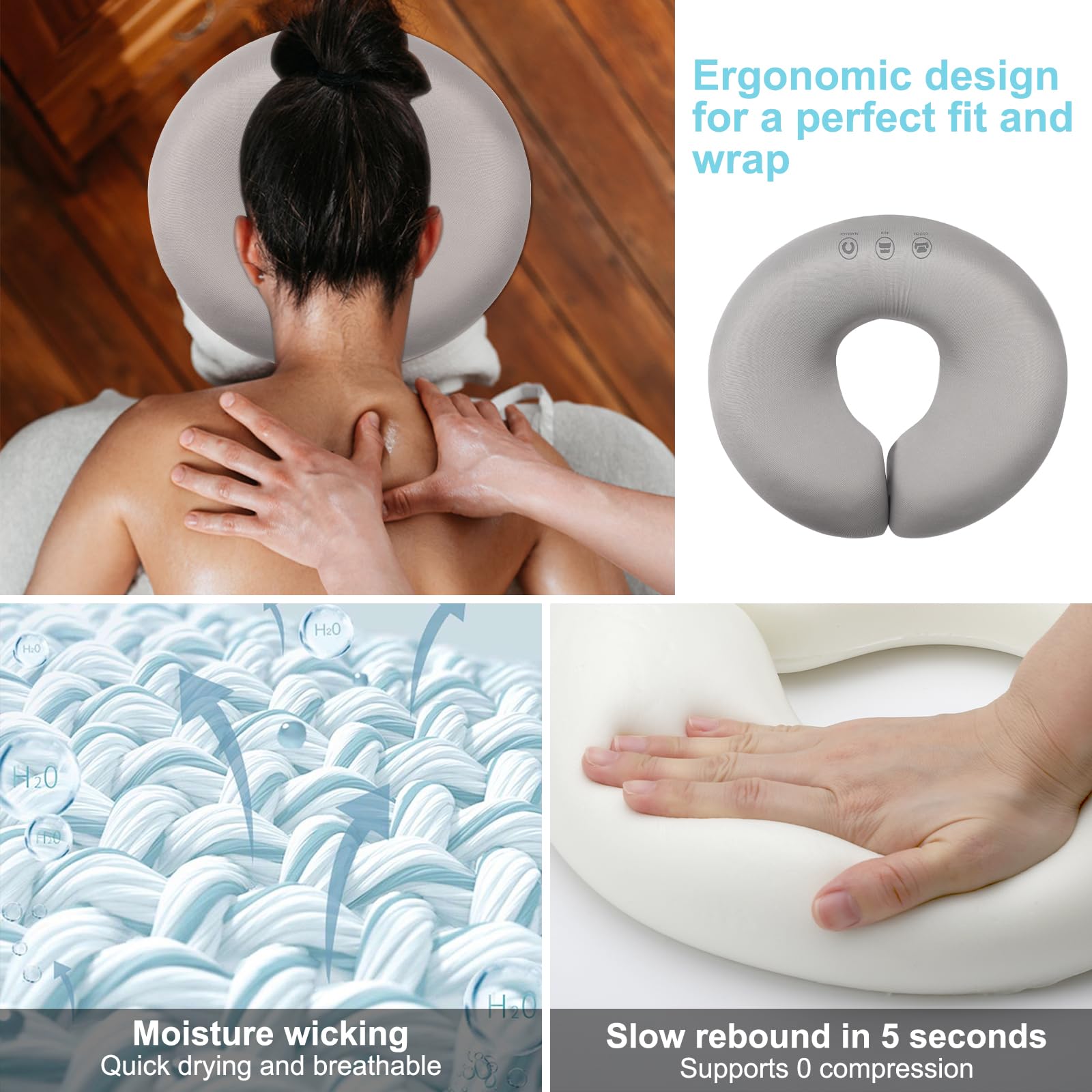 APOMOONS Cojín de masaje para cuna facial, cojín perforado, masajeador y reposacabezas