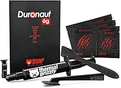 Thermal Grizzly - Duronaut - 6 gramas - Durabilidade aprimorada e pasta térmica de alto desempenho - para máxima condutividade durante overclocking CPU/GPU/PS4/PS5/Xbox com 12 lenços de limpeza, 6