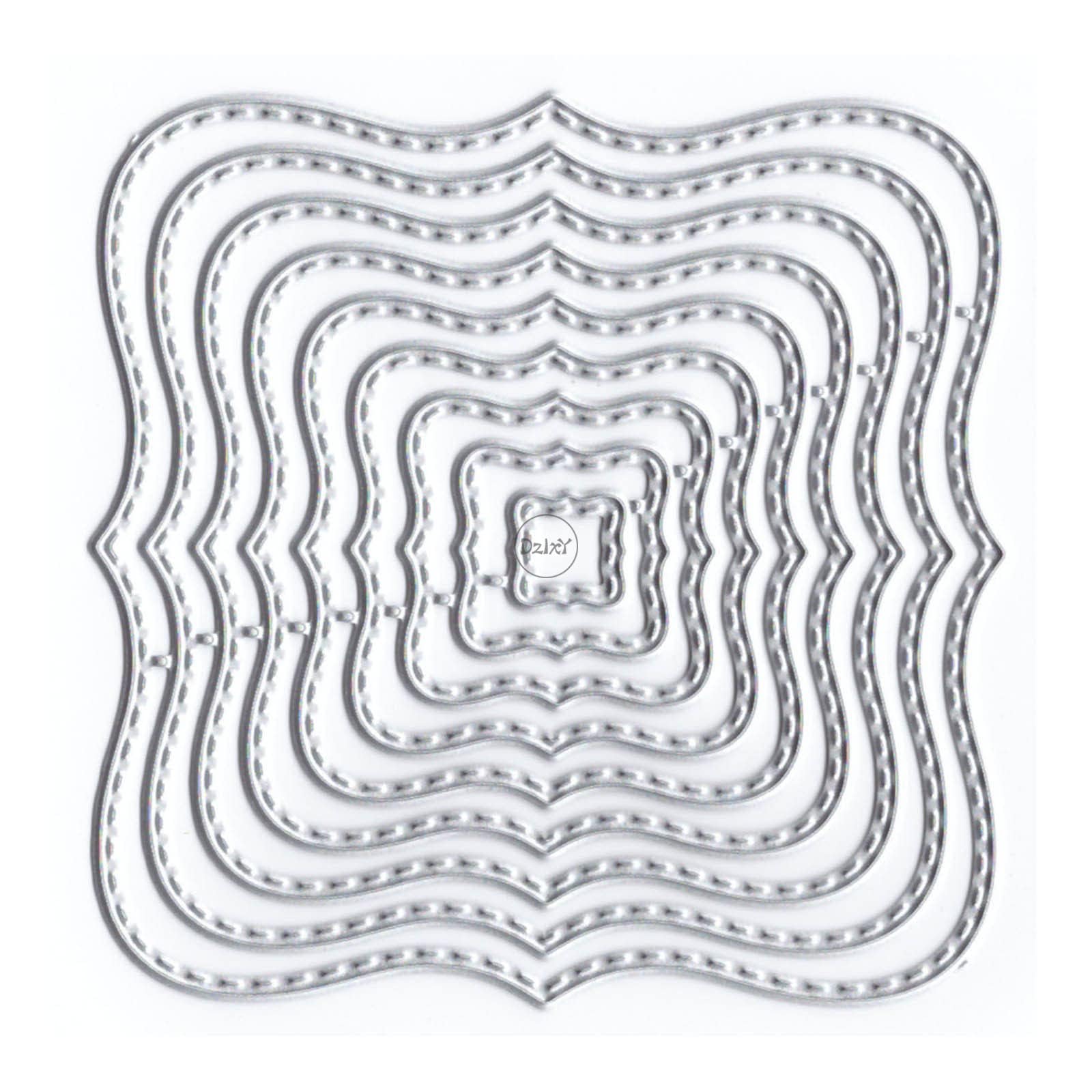 DzIxY Square Lace Metal Cutting Dies for Card Making Kit Embossing Paper Die Cuts Scrapbook Machine Stencils Storage Pockets Supplies — image 1