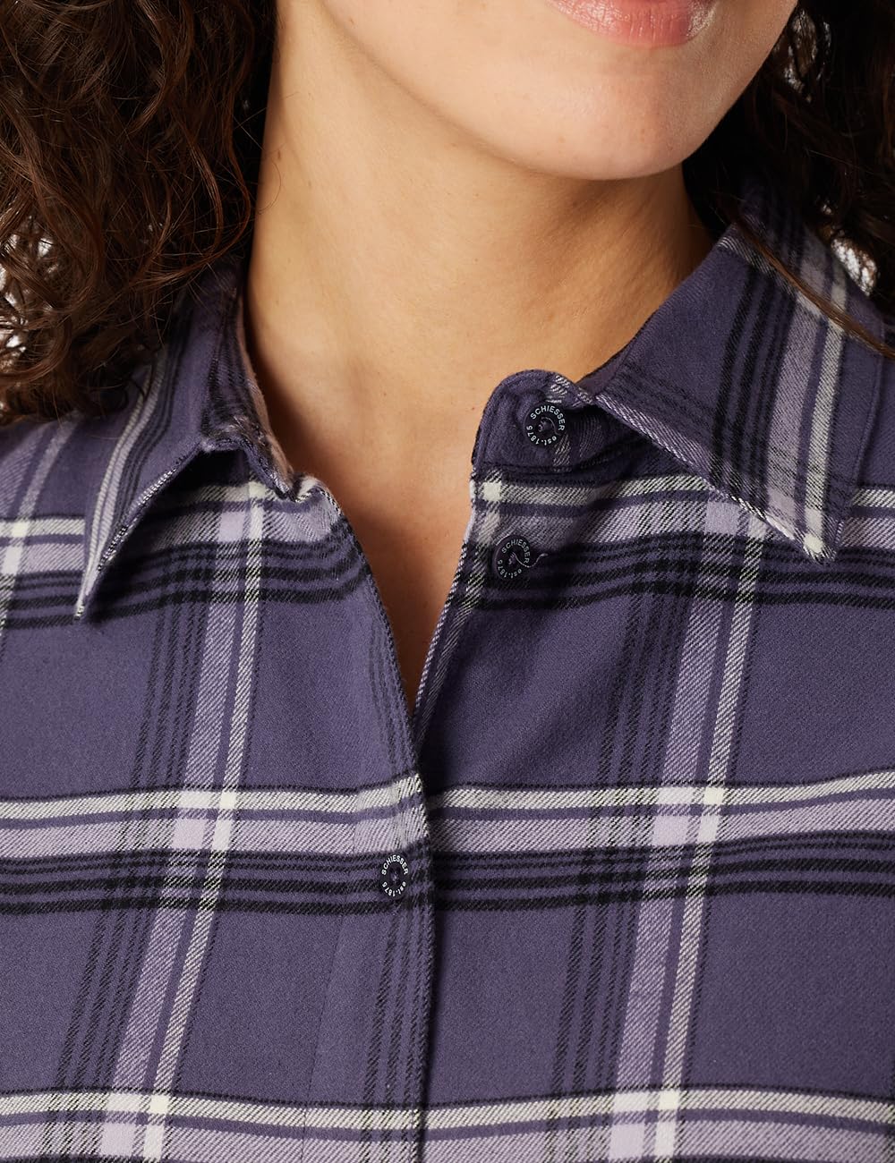 Schiesser Damen Schlafanzug Lang Webflanell - Selected Premium Warming Set di Pigiama Donna