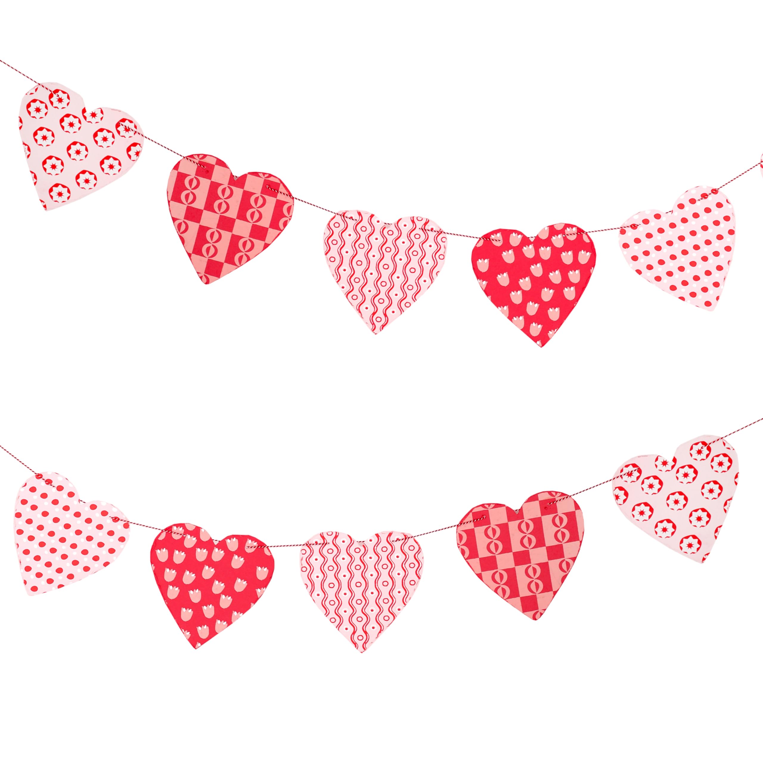 Talking Tables Recycled Cotton Paper Heart Garland Sustainable Party Decoration for Weddings Valentines Anniversaries Baby Showers Home Styling and Seasonal Celebrations 2m