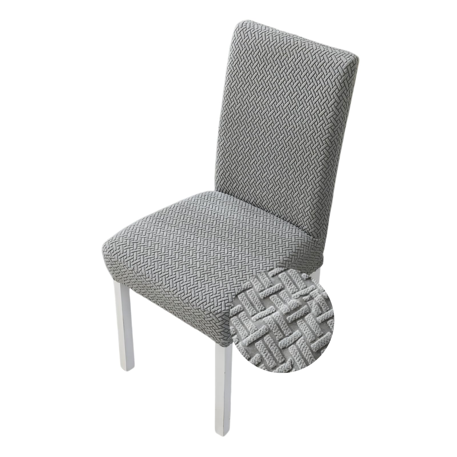 Dining Chair Covers Set of 4, Seat Cover and Chair Slipcover (Gray)