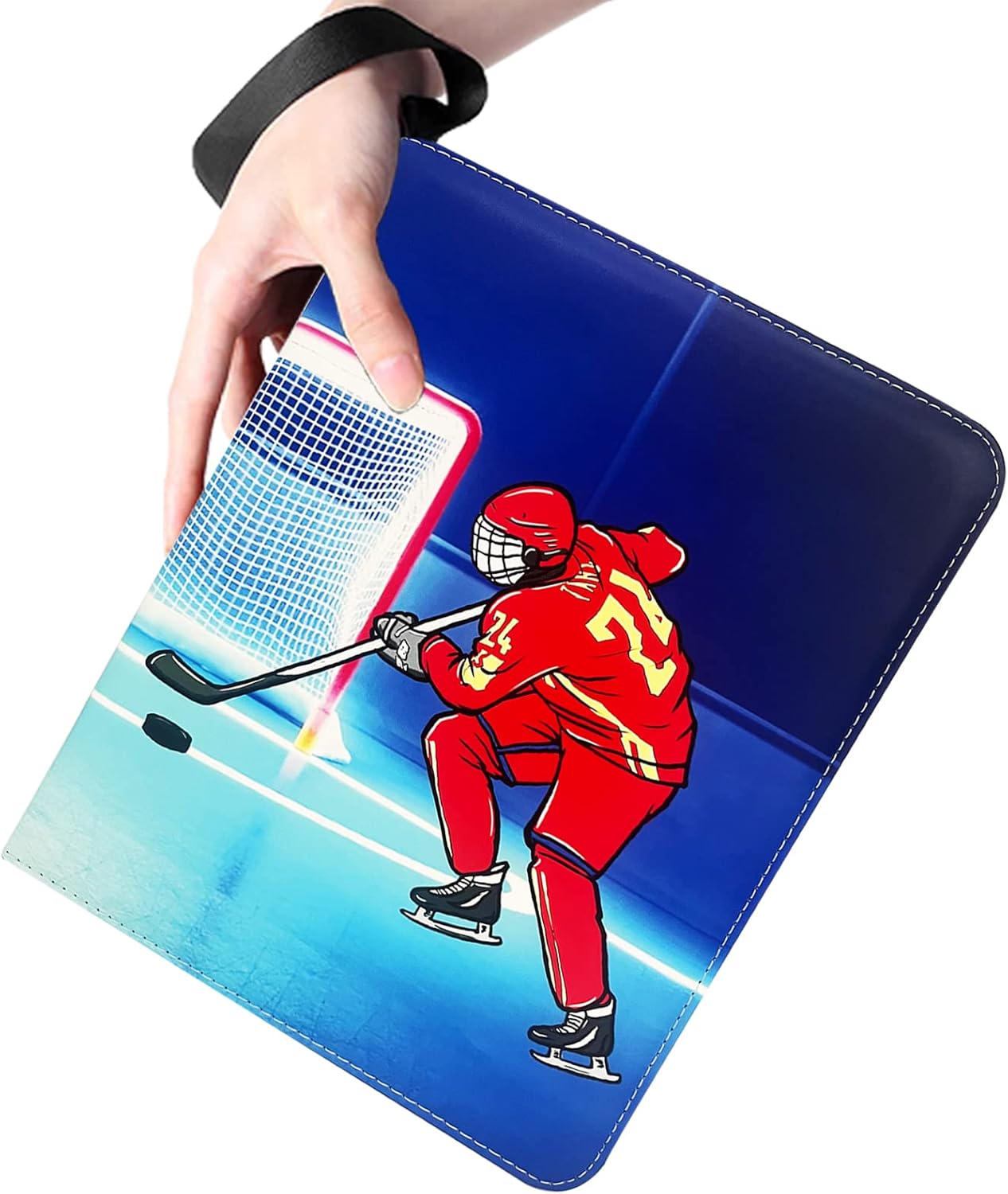 900 Pockets Hockey Cards Binder,Trading Cards Holder Card Collectors Album,Trading Card Binder 9 Pocket with 50 Removable Sleeves for Hockey Card and Sports Card