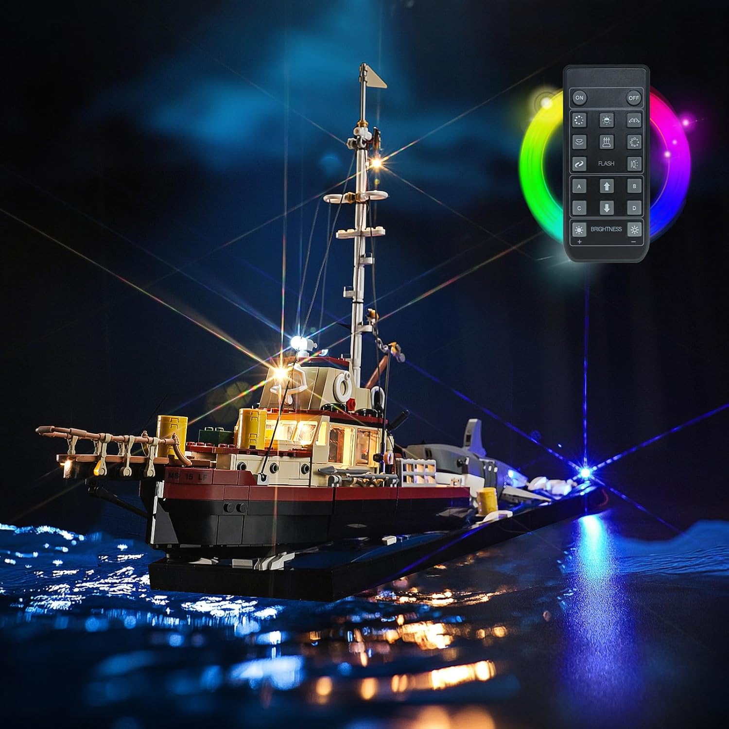 LED Lighting Compatible with Lego Jaws 21350, Light Kit Compatible with Lego 21350, Giving Light to Model, NOT Included The Model Set(Version with RC)