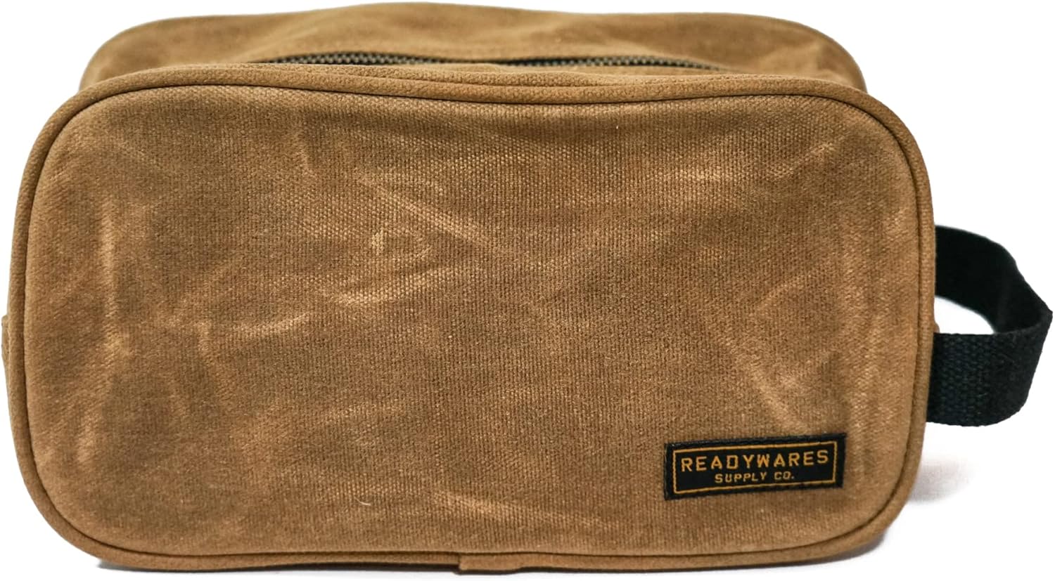 Readywares Waxed Canvas Toiletry Bag for Men, Tan, Dopp Kit Men, Stylish and Durable Shaving Kit Bag, Mens Toiletry Travel Bag