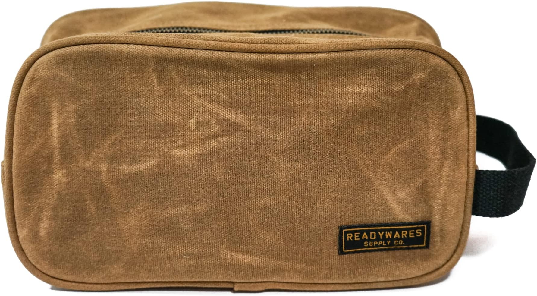 Readywares Waxed Canvas Toiletry Bag for Men, Tan, Dopp Kit Men, Stylish and Durable Shaving Kit Bag, Mens Toiletry Travel Bag
