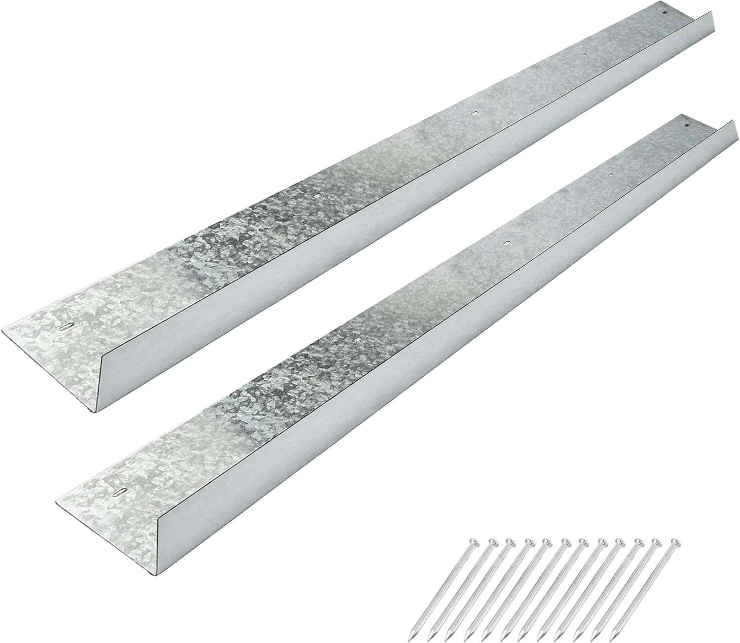uyoyous 2-Pack 3.28FT Galvanized Steel Roof Rain Gutter Diverters - Rust-Resistant Splash Guards for Roofs, Doors, Windows & Corners