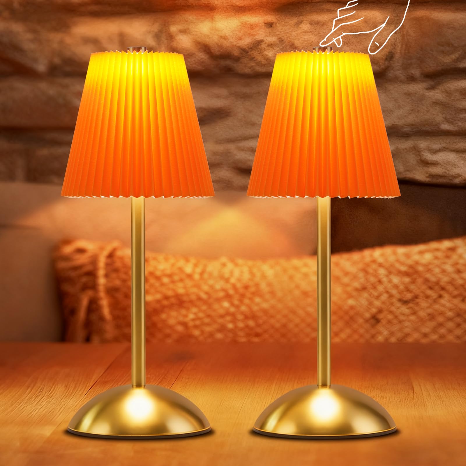 Tischlampe Kabellos Tischleuchte Akku Nachttischlampe 2er Set Touch Dimmbar
