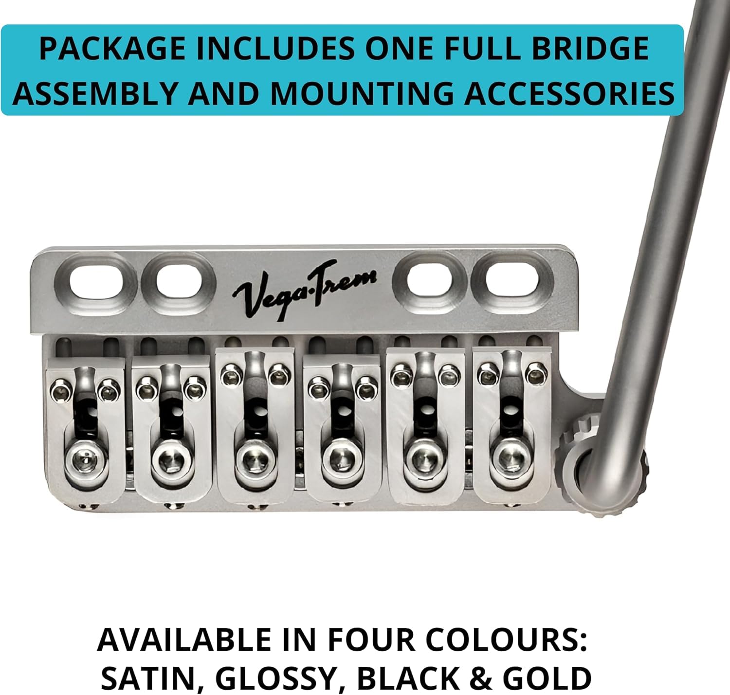 Vega-Trem VT1 Special Standard 6-Screw Strat Gitarre Tremolo Bridge für Strat No Mods Einfache Installation (Satin, rechts)