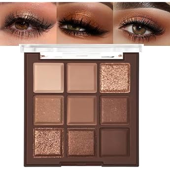 Lilbitty Nude Eyeshadow Palette, Rose Gold and Dark Bronze, Highly Pigmented Cream Eyeshadow, Long-Lasting and Natural for Br