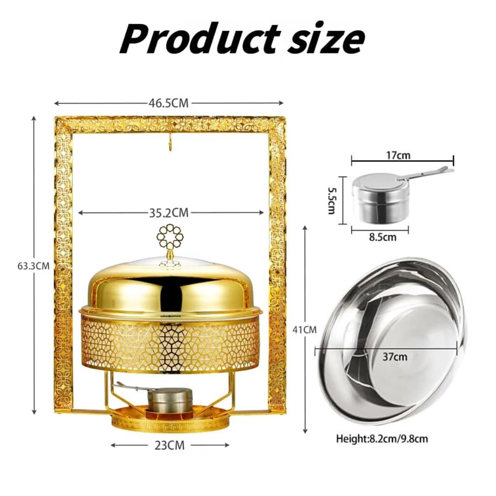 Scaldavivande di Lusso da 8 QT for Buffet | Con coperchio sospeso, elegante motivo cavo, scalda buffet for matrimoni, feste