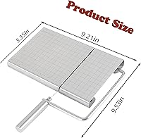 Vista 4 de Cortador de mantequilla de acero inoxidable con escala de tamaño preciso, para rebanar queso y mantequilla, equipado con 5 cables de corte de queso