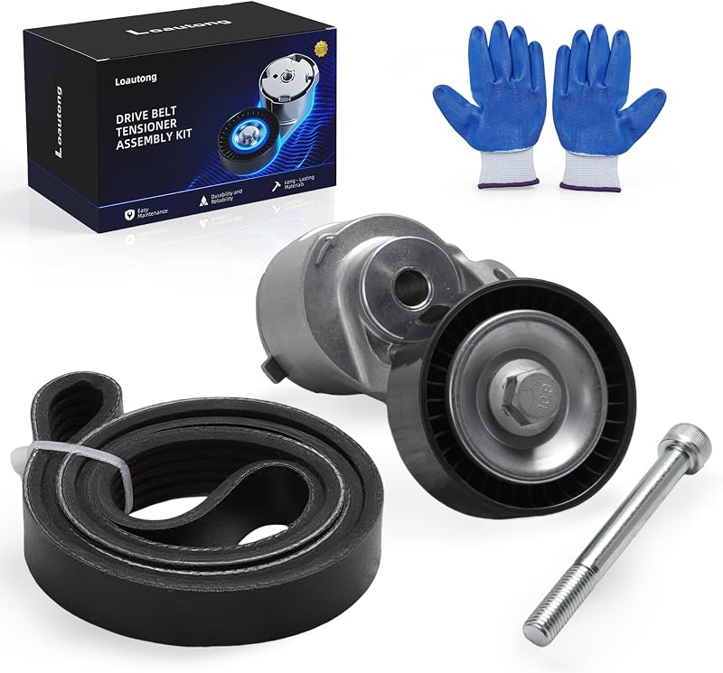 Kit tensionador da correia e correia serpentina Loautong para Volkswagen Passat e Beetle 2.5L – 2 peças