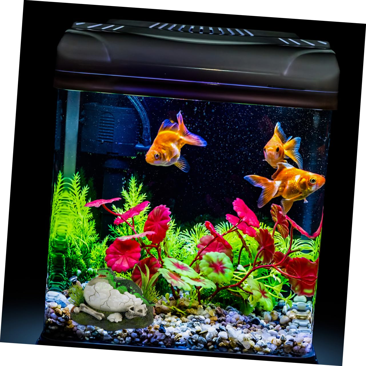 TOYANDONA Decorazione per Acquario in Resina Verde Tana per Animali Acquatici e Pompa di Ossigeno, Accessorio Funzionale per Serbatoio e Arredamento Acquario