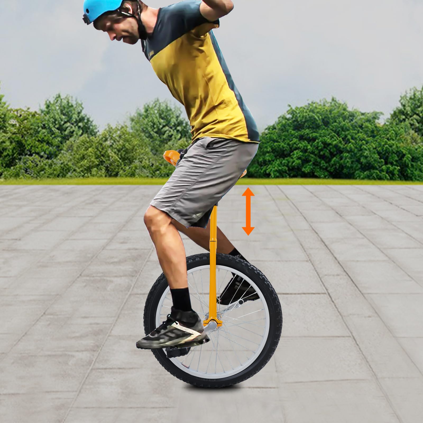 20 Zoll Unicycle Unisex Einrad Fahrrad mit Griffen, Laufrad Balance Training max.75kg Einradständer 78-90 cm Höhenverstellbar
