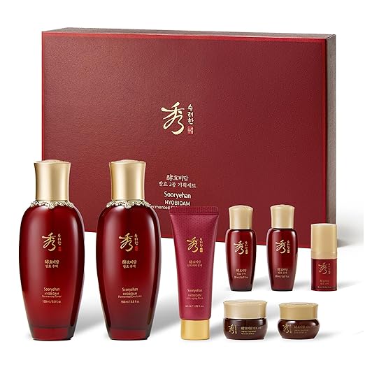 Sooryehan Ginseng Skincare gift Set - Hyobidam Korean Skin Care Set, Premium Gift Set for Intense Hydration, Firm Skin, Wild Ginseng, 13.53 fl oz