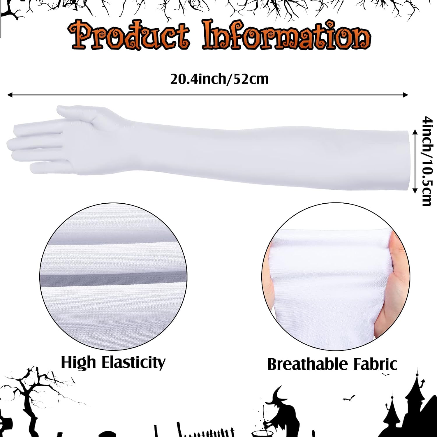 Honoson 4 Pairs Long Elbow Satin Gloves 21 inch Stretchy 1920s Opera Gloves Bridal Dress Dancing Tea Party Glove for Women