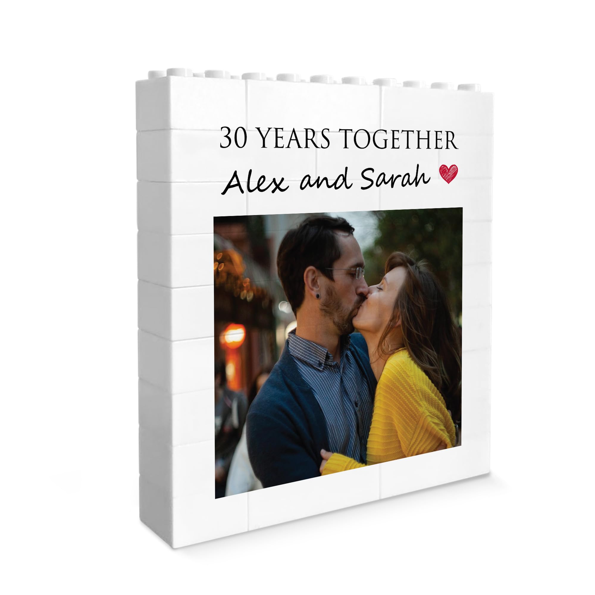 RED OCEAN Personalised 30th Anniversary Photo Block, for Husband Wife, Building Blocks, Puzzle, For Her, Partner, Anniversary Partner, Present