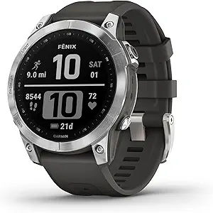 Garmin fēnix 7 Multisport GPS Watch, Silver with Graphite Band, 1 pieces