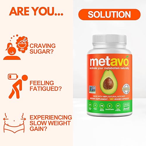 Miniatura 2 de Metavo Cápsulas de metabolismo | Suplemento de apoyo energético | Apoyo natural avanzado | Frena los antojos de azúcar | con aguacate a base de