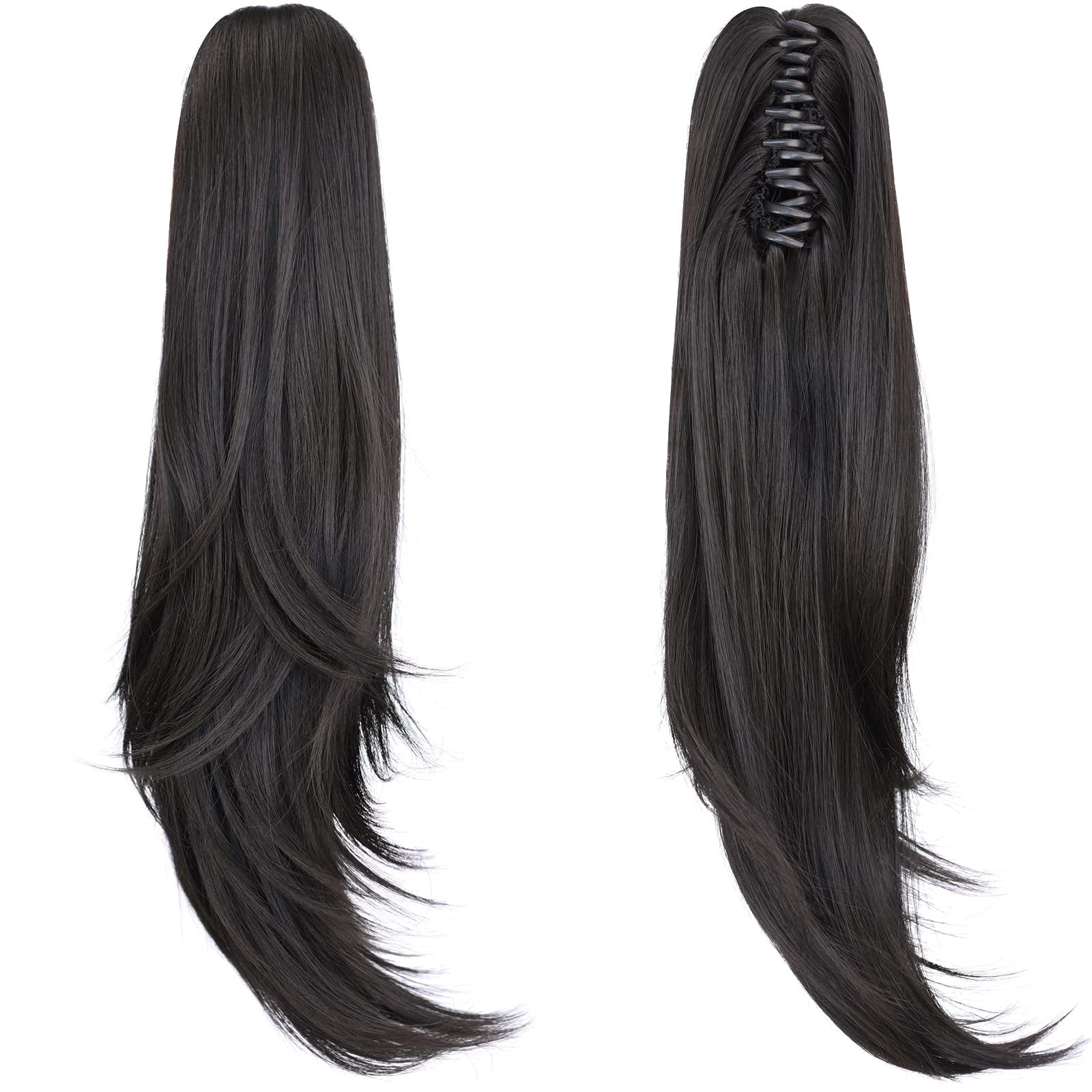 Ponytail Extension,20" Clip Hair Extensions Ponytail Curly claw hair Ponytail Extension Natural Looking Synthetic Hairpiece for Women Natural Black