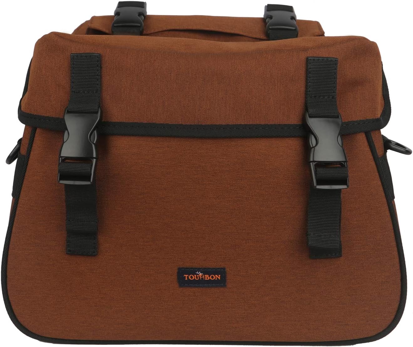 TOURBON Nylon Double Pannier Shoulder Bags Bicycle Rear Rack Trunk Motorcycle Tail Seat Bag - Brown : Sports & Outdoors