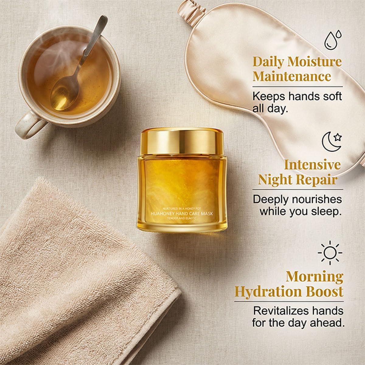 Moisturizing Nourishing Honey Hand Mask, Honey Peel Off Hand Wax Mask, Moisturizing Hydrating Hand Masks for Women (1Pcs)