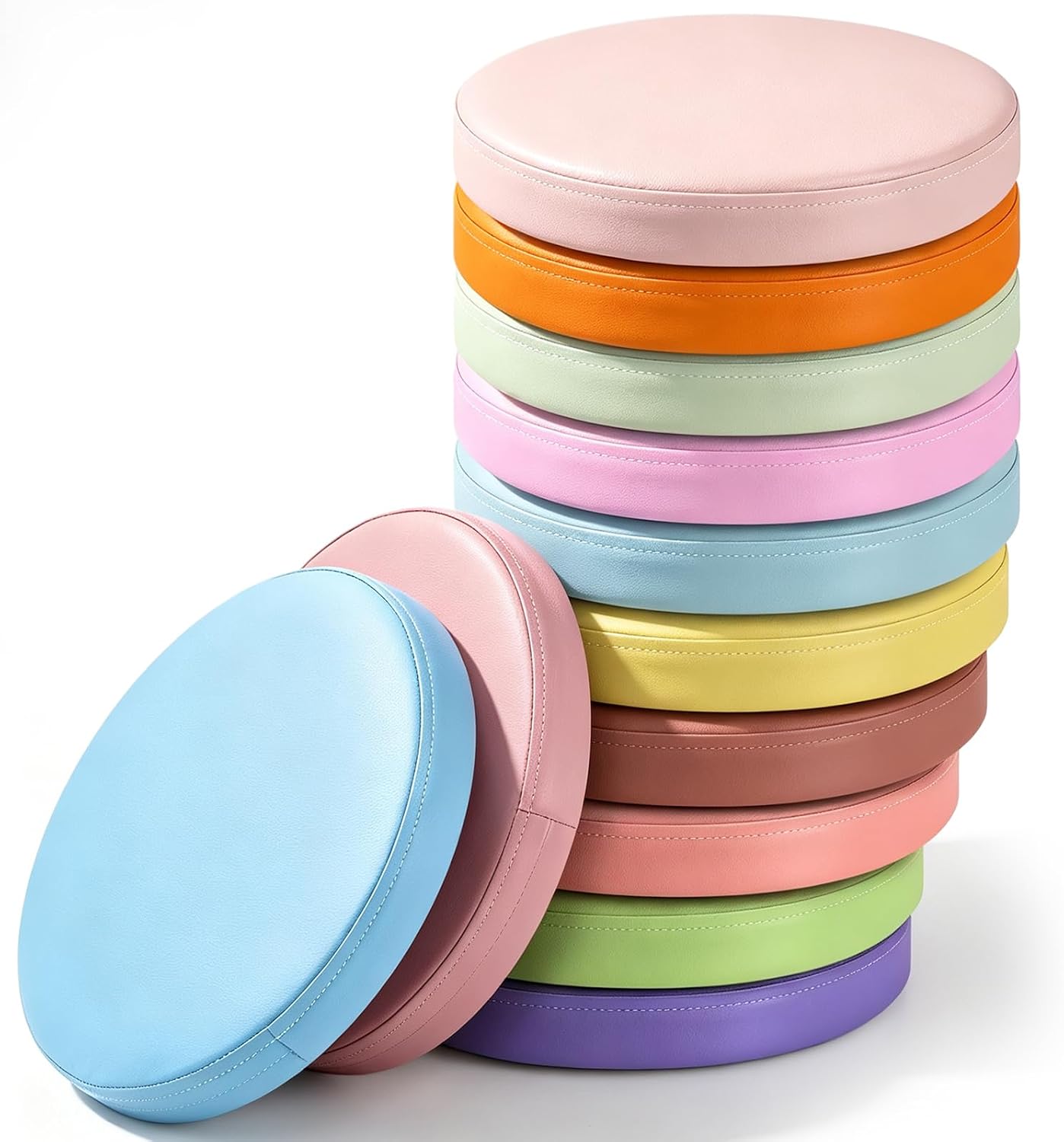 12 Pcs Floor Cushions kids, Macaron Color, 13.8 x 13.8 x 2 Inch
