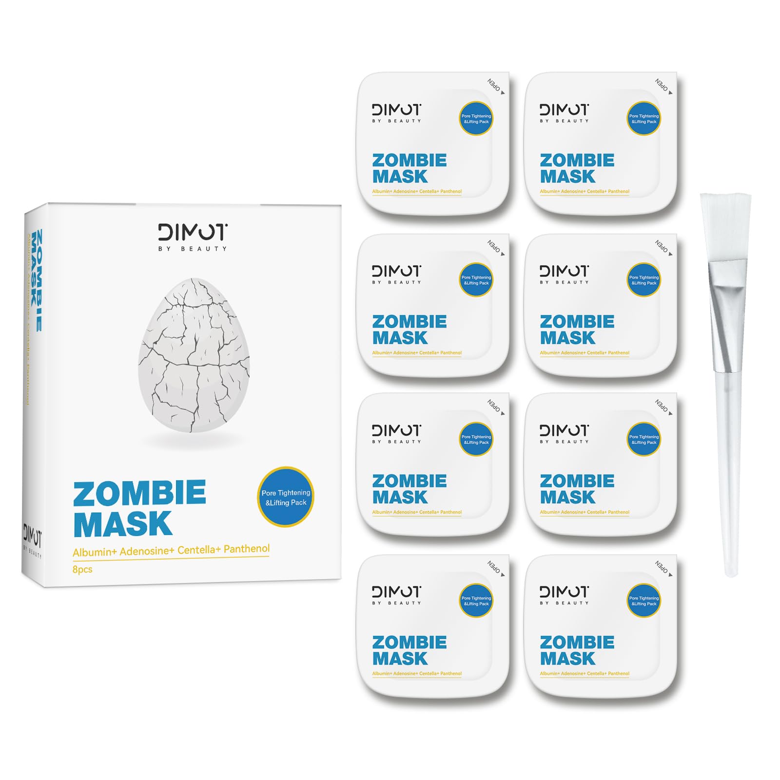 ANCAI 2025 New Zombie Facial Mask, Zombie Mask Facial, Hydrating Skincare Face Mask, Pore Tightening & Lifting Deep Cleansing Clay Mud Mask(1 Box 8Pcs
