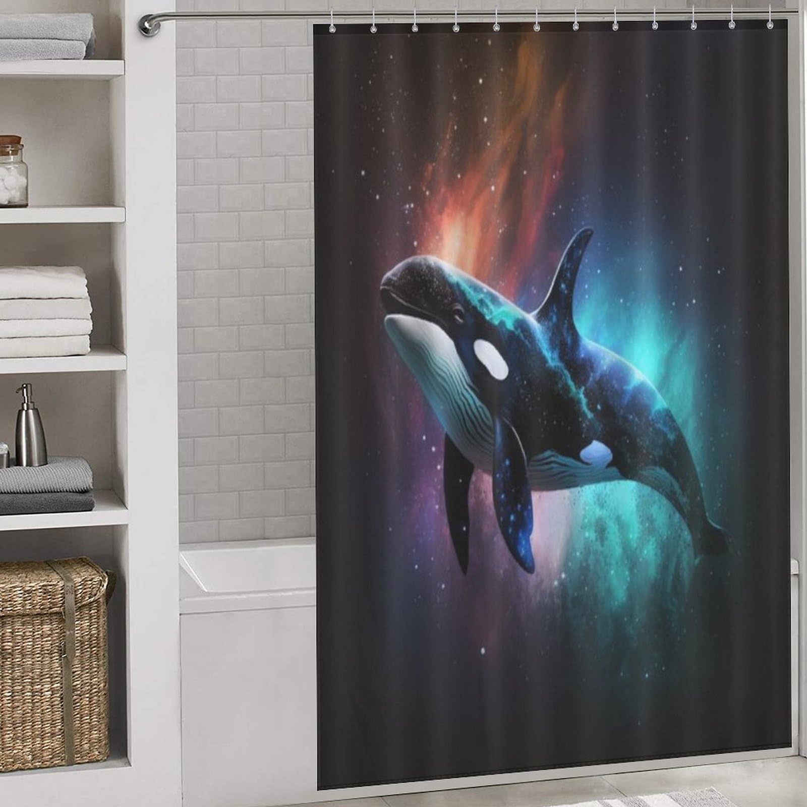 Rideau de douche baleine en polyester pour une bulle de douceur et d'évasion