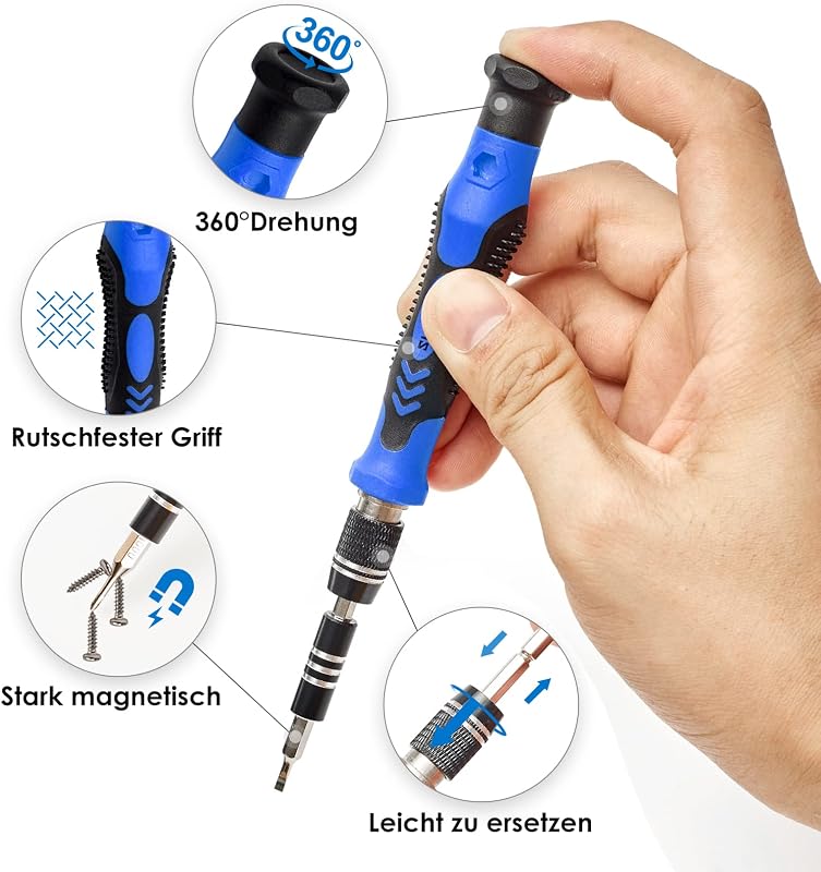 SHARDEN 122 az 1-ben Precíziós Csavarhúzó Készlet, Torx T2-T9 Bitekkel, Mágneses Fejjel, Telefon, Óra, PC, Szemüveg Javításhoz