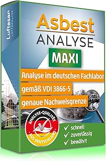 Luftasan Asbest Test Maxi – professionelle Asbest-Analyse Einer Staubprobe oder Materialprobe – gemäß VDI 3866-5