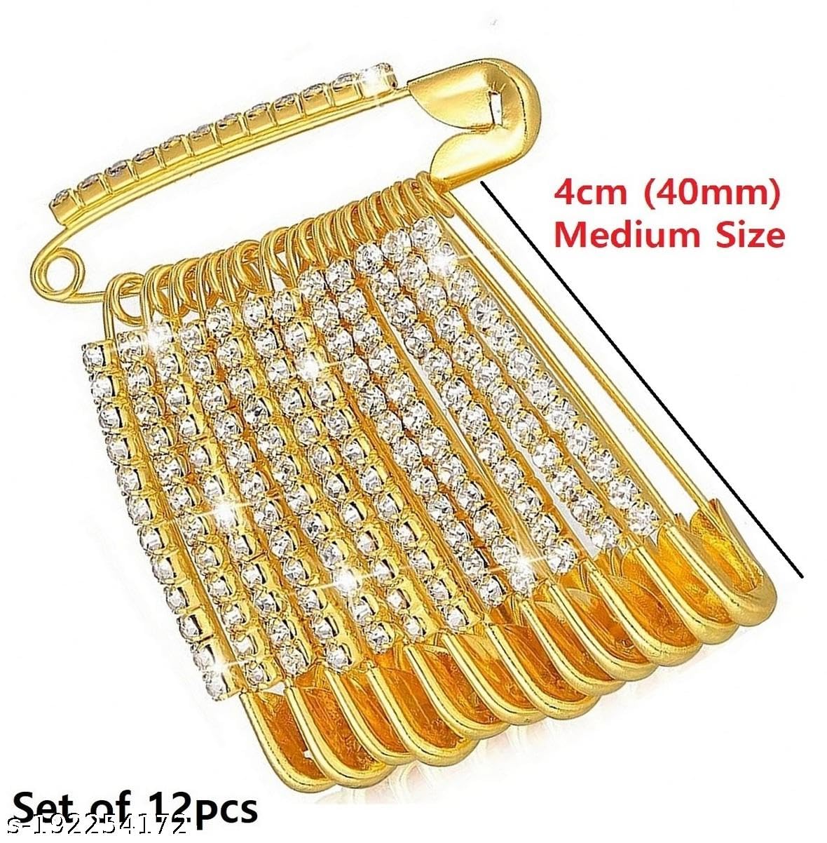 THANU'S CRAFT Crystal stone Safety saree pin dupatta chunri scarfs sari Brooch pins for women 1