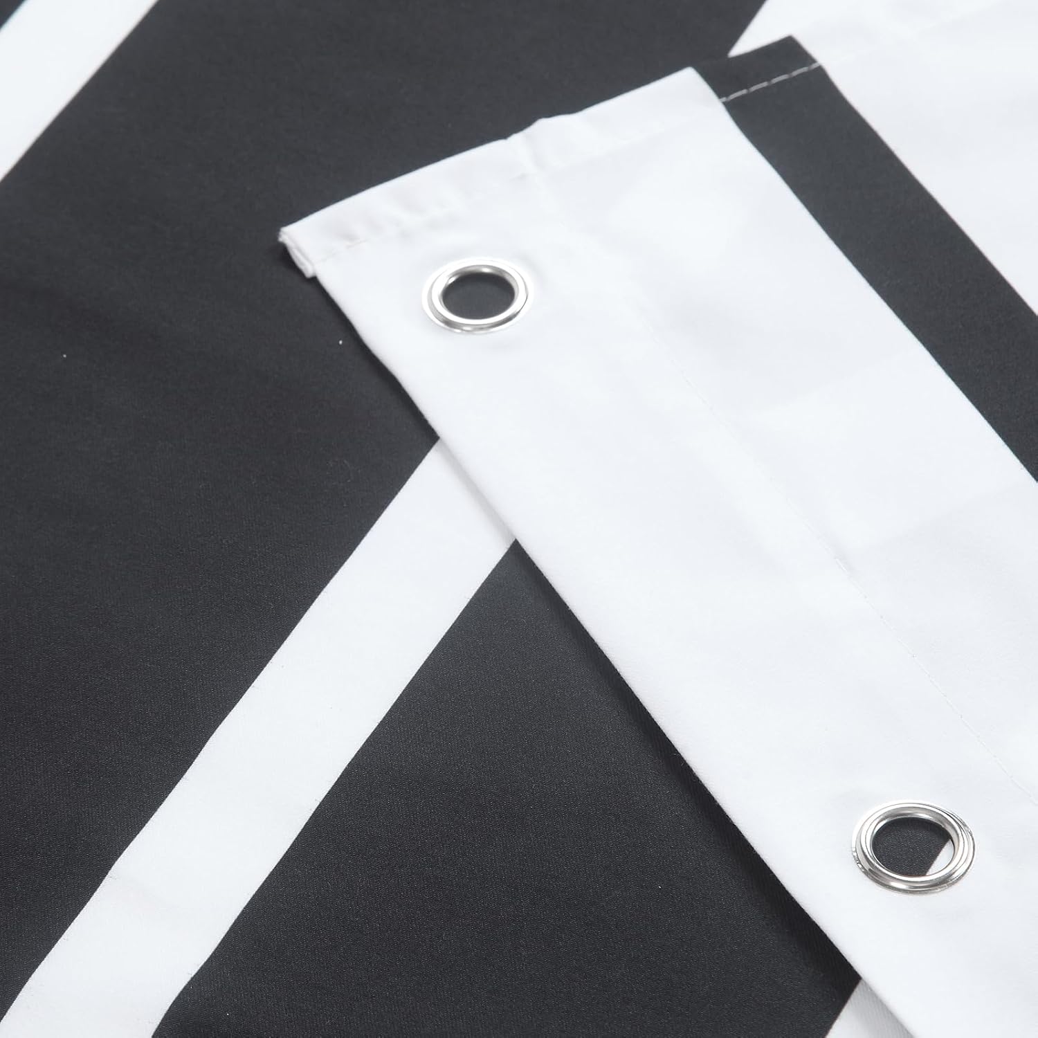 90 Inch Black Shower Curtain, Extra Long Modern Black and White Stripe Waterproof Polyester Shower Curtains for Bathroom, 72x90 Inches